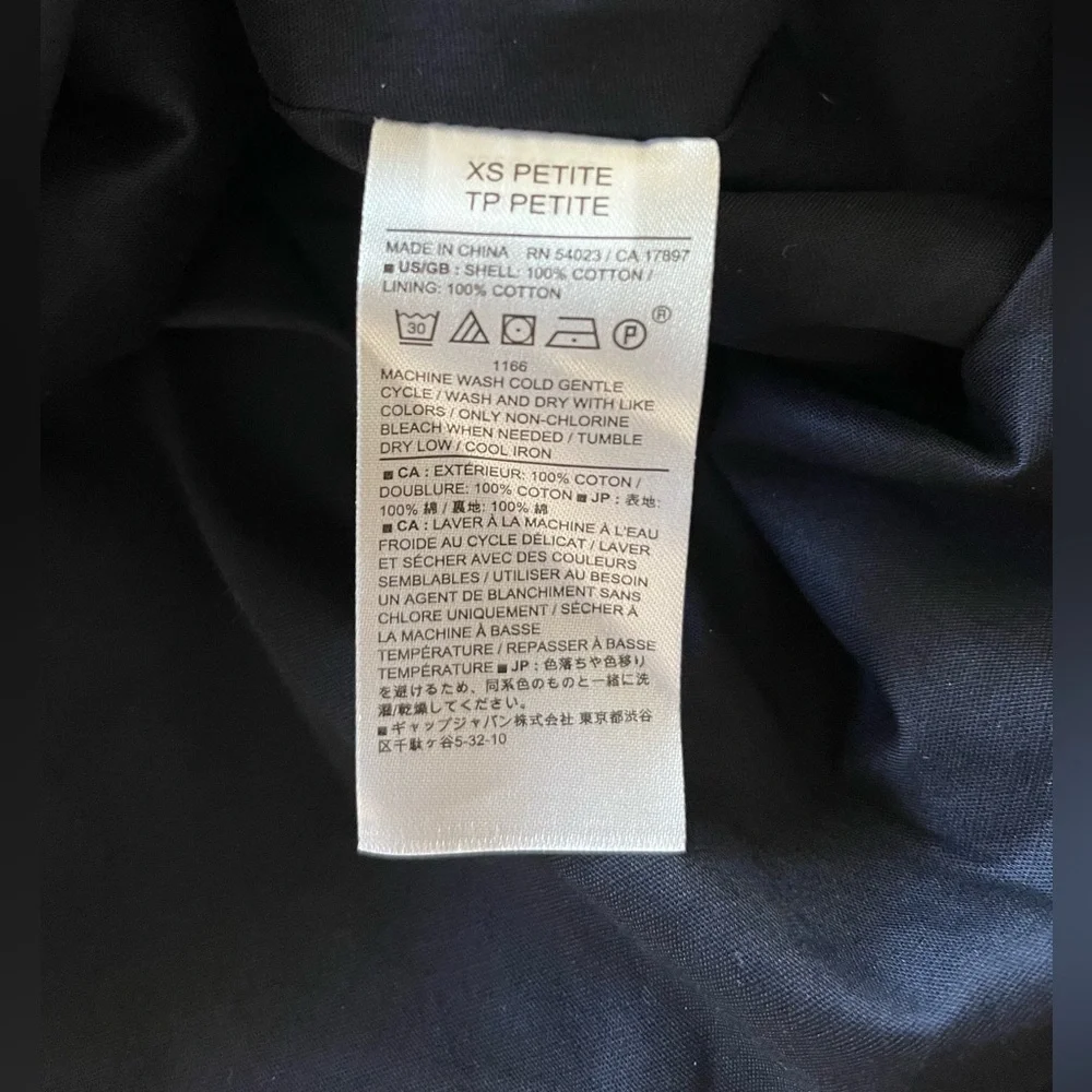 Banana Republic Navy Puff Sleeve Midi Dress – XS Petite – 100% Cotton - Picture 8 of 9